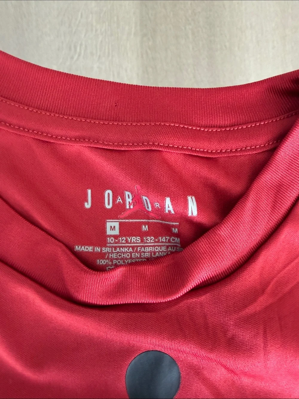 Nike Red Short Sleeve Tee with Black Jumpman Logo